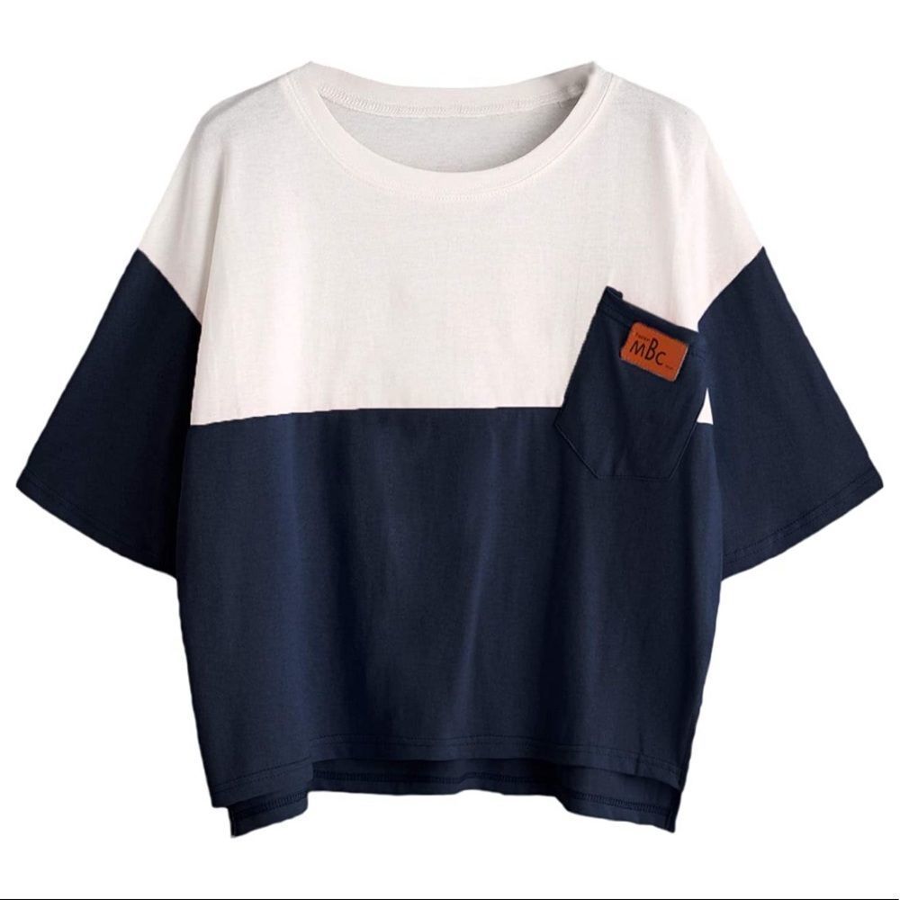 NWOT SweatyRocks Colorblock Pocket Tee - Small